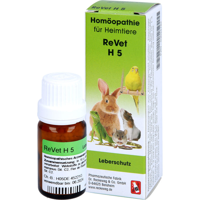 ReVet H 5 Globuli für Heimtiere als Leberschutz, 10 g Globules