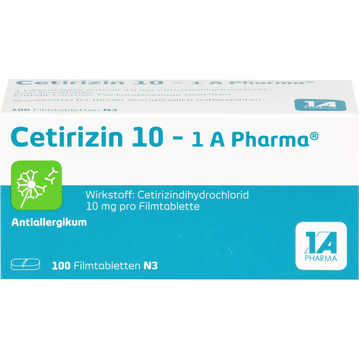 Cetirizin 10 - 1 A Pharma , 10 mg Filmtabletten, 100 St. Tabletten