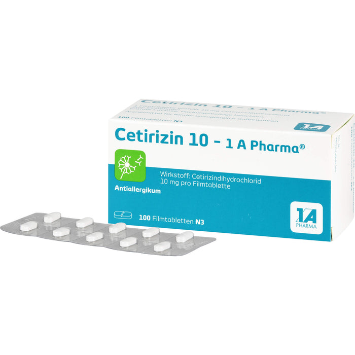 Cetirizin 10 - 1 A Pharma , 10 mg Filmtabletten, 100 pc Tablettes