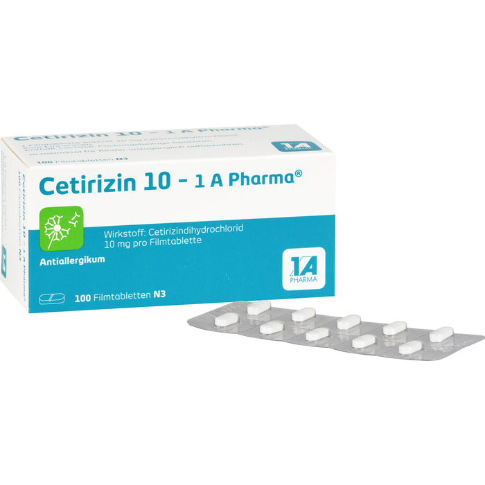 Cetirizin 10 - 1 A Pharma , 10 mg Filmtabletten, 100 pc Tablettes