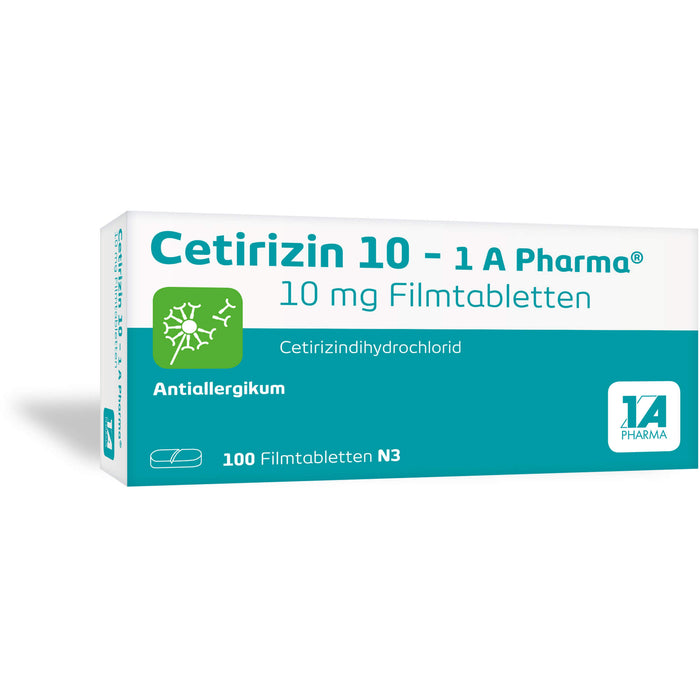 Cetirizin 10 - 1 A Pharma , 10 mg Filmtabletten, 100 pc Tablettes