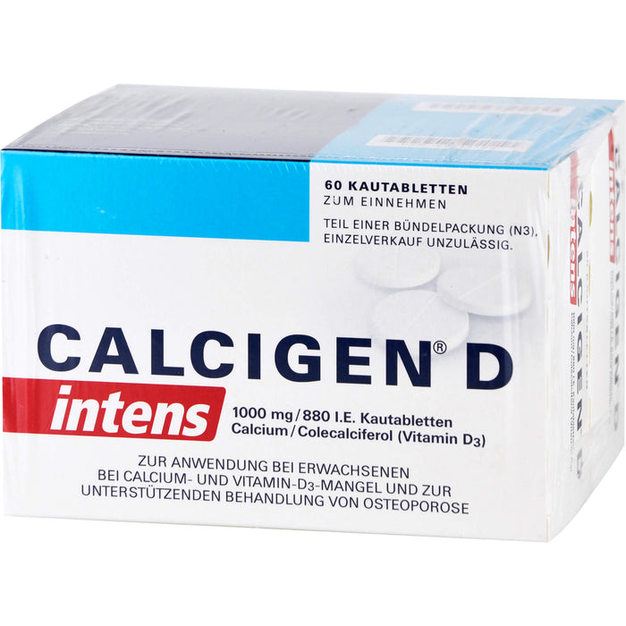 Calcigen D intens 1000 mg / 880 I.E. Kautabletten bei Calcium- und Vitamin D3-Mangel, 120 pc Tablettes