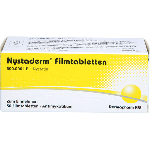 Dermapharm Nystaderm Filmtabletten bei nystatinempfindlicher Hefepilzinfektionen, 50 St. Tabletten