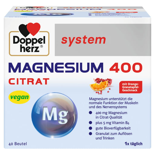 Doppelherz system Magnesium 400 Citrat trinkfertiges Granulat, 40 St. Beutel