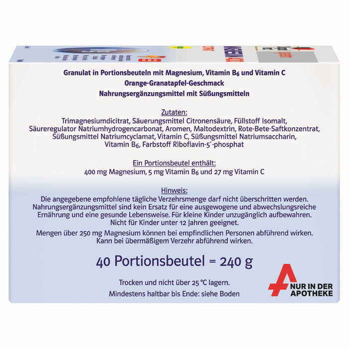 Doppelherz system Magnesium 400 Citrat trinkfertiges Granulat, 40 pcs. Sachets