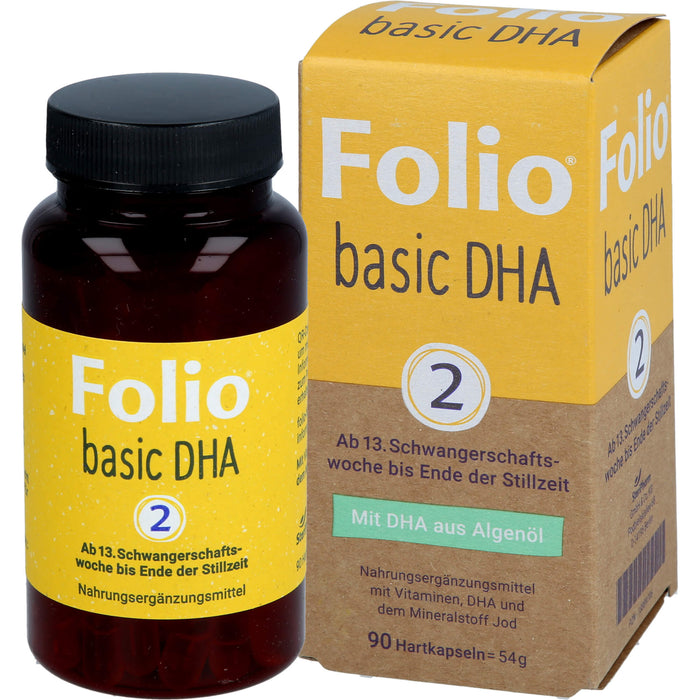 Folio 2 Basic DHA für Schwangerschaft & Stillzeit mit bioaktiver Folsäure, 90 St. Kapseln