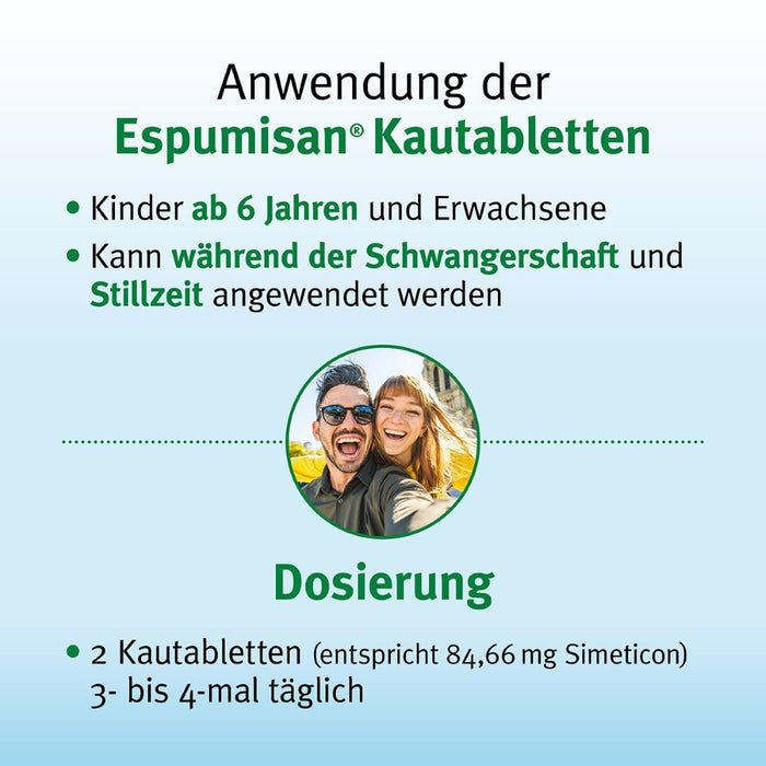 Espumisan Kautabletten bei Blähungen und Völlegefühl, 100 pc Tablettes
