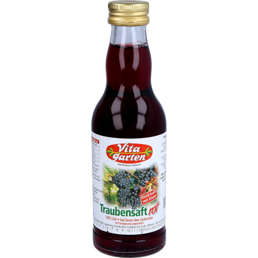 Vitagarten Roter Traubensaft + Eisen Einwegflasche, 200 ml Lösung