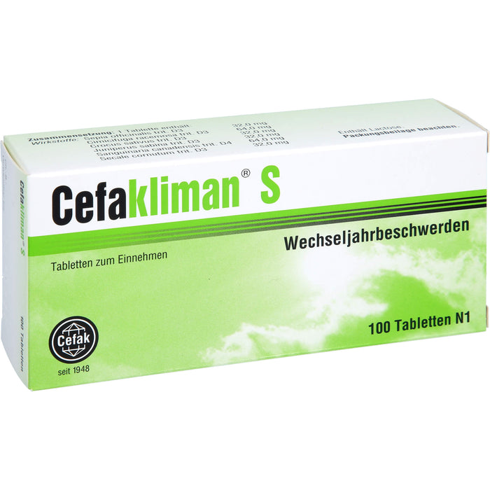 Cefakliman S Tabletten bei Wechseljahresbeschwerden, 100 pc Tablettes