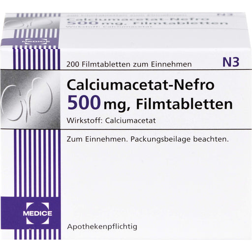 Calciumacetat-Nefro 500 mg, Filmtabletten, 200 St. Tabletten