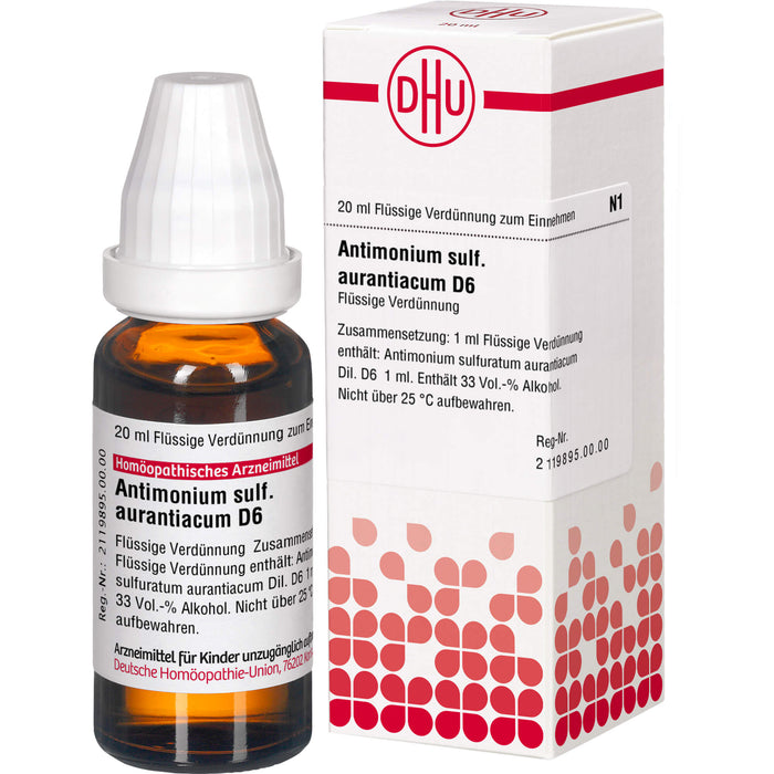 DHU Antimonium sulfuratum aurantiacum D6 Dilution, 20 ml Solution