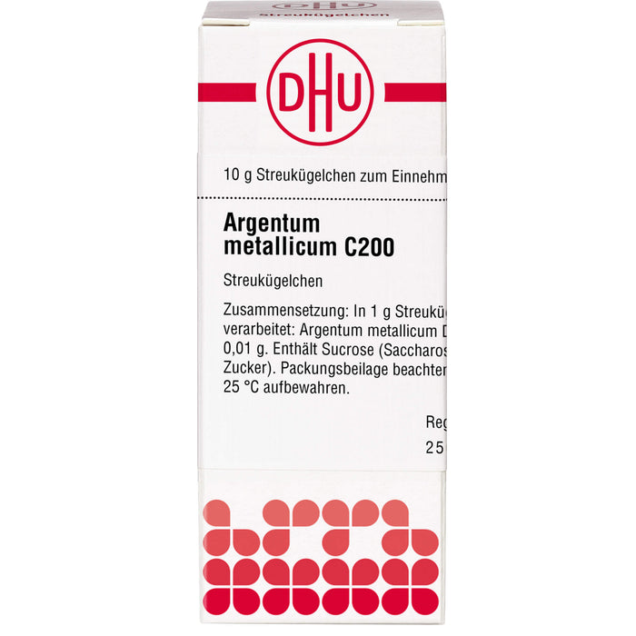 DHU Argentum metallicum C200 Streukügelchen, 10 g Globuli