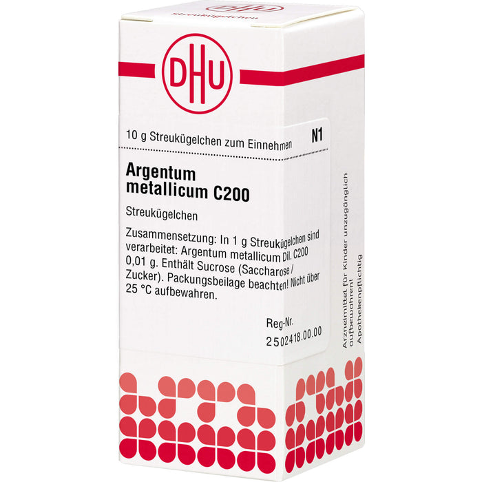 DHU Argentum metallicum C200 Streukügelchen, 10 g Globules