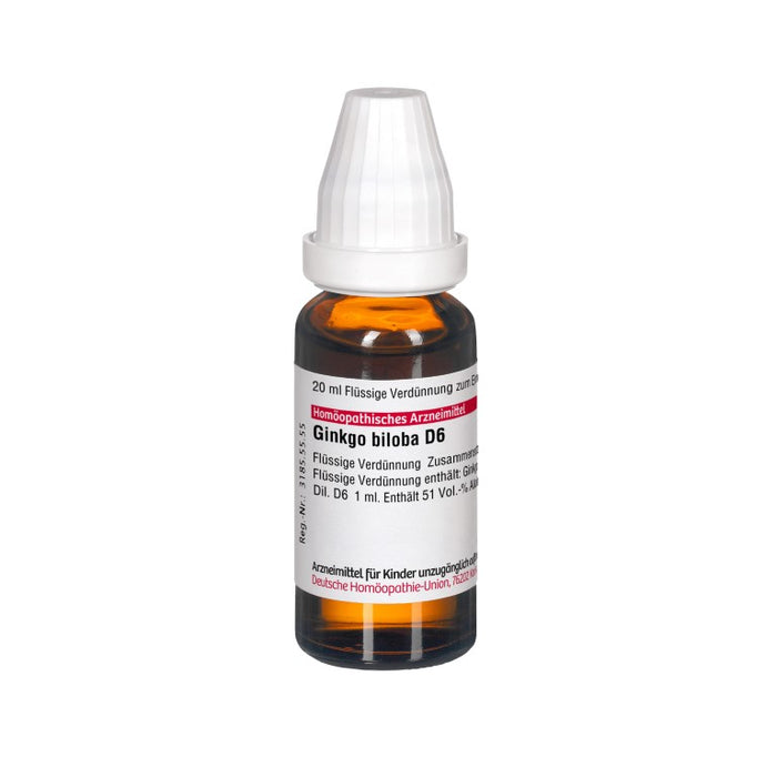 Ginkgo biloba D6 DHU Dilution, 20 ml Solution