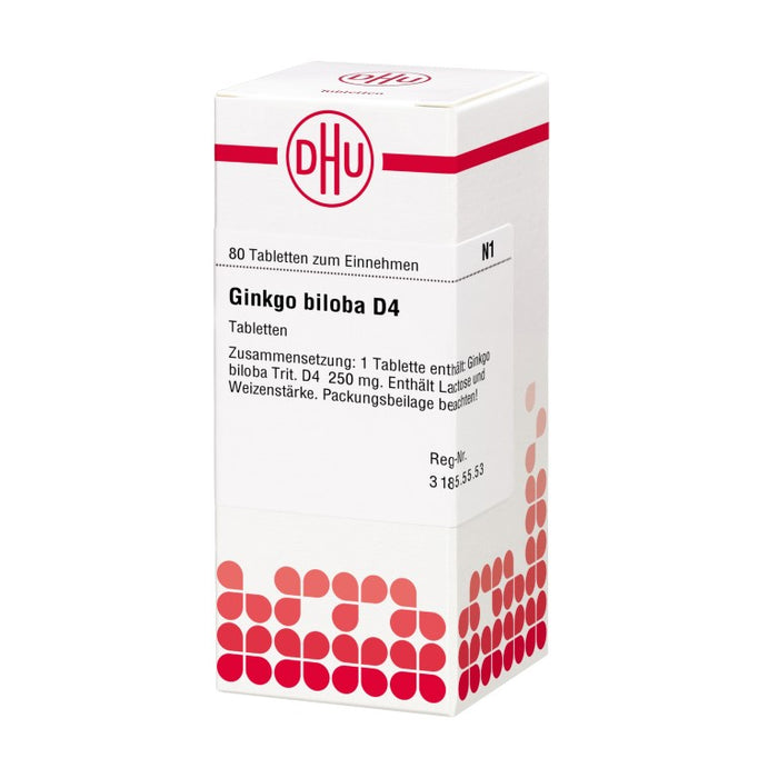 Ginkgo biloba D4 DHU Tabletten, 80 pc Tablettes