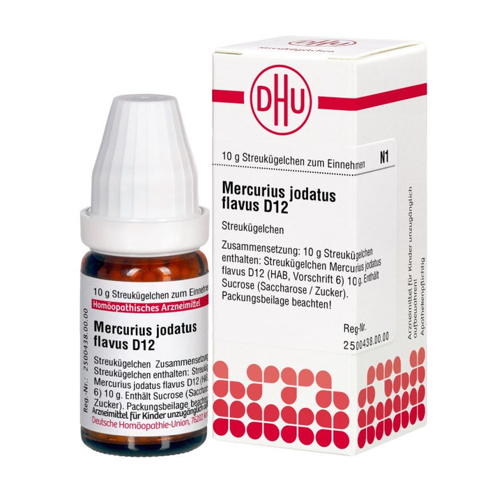 Mercurius jodatus flavus D12 DHU Globuli, 10 g Globules