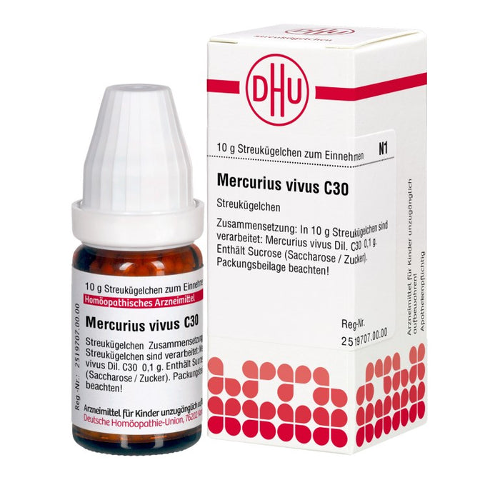 Mercurius vivus C30 DHU Globuli, 10 g Globules