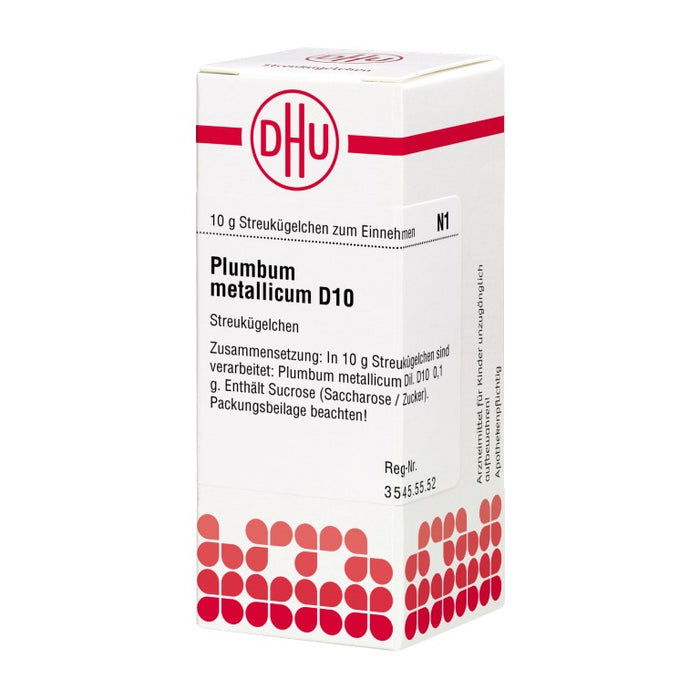 Plumbum metallicum D10 DHU Globuli, 10 g Globules