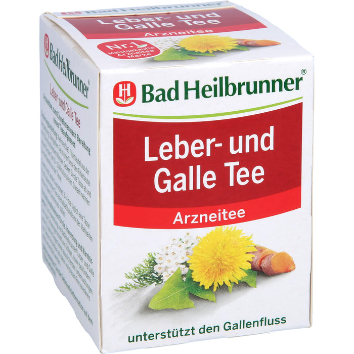 Bad Heilbrunner Leber- und Galletee unterstützt den Gallefluss, 8 St. Filterbeutel