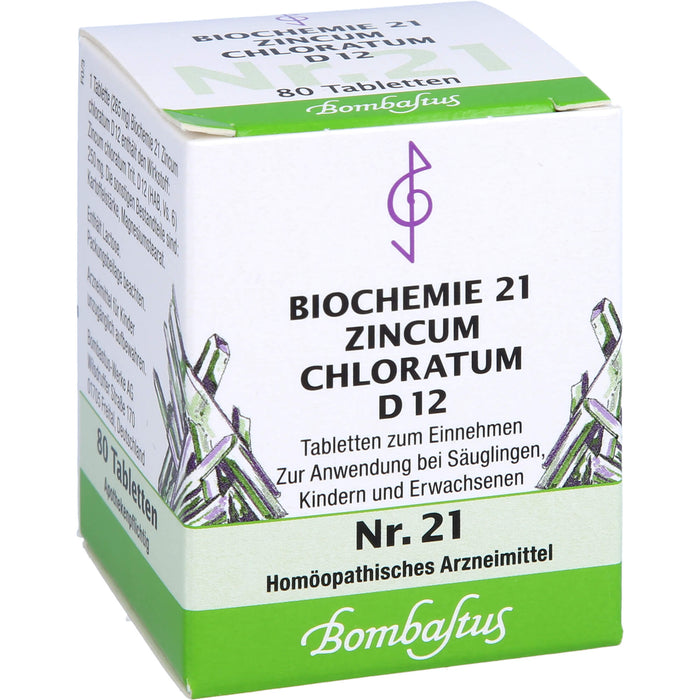 Biochemie 21 Zincum chloratum Bombastus D12 Tbl., 80 St TAB