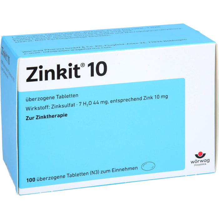 Wörwag Zinkit 10 Tabletten zur Zinktherapie, 100 pcs. Tablets