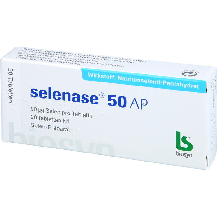 Selenase 50 AP Tabletten bei nachgewiesenem Selenmangel, 20 pc Tablettes