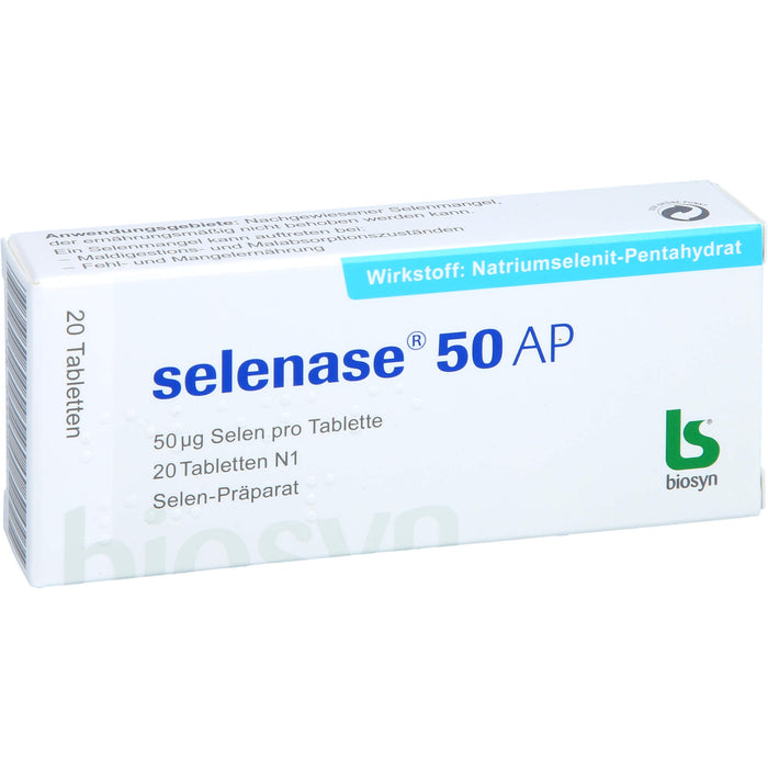Selenase 50 AP Tabletten bei nachgewiesenem Selenmangel, 20 pc Tablettes