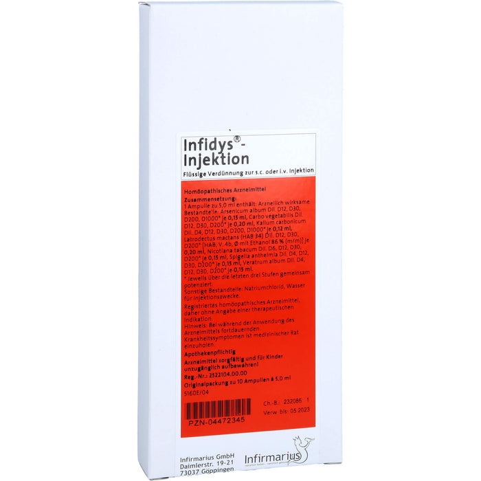 Infidys Injektion flüssige Verdünnung, 10 pc Ampoules