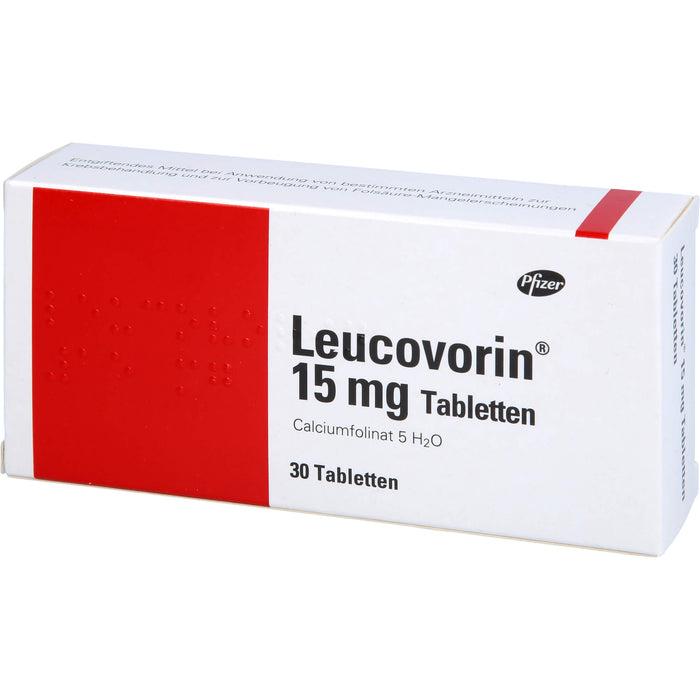 Leucovorin 15 mg Tabletten zur Vorbeugung von Vergiftungserscheinungen und bei Folsäuremangel, 30 pcs. Tablets