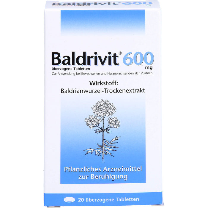 Baldrivit 600 mg Tabletten zur Beruhigung, 20 St. Tabletten