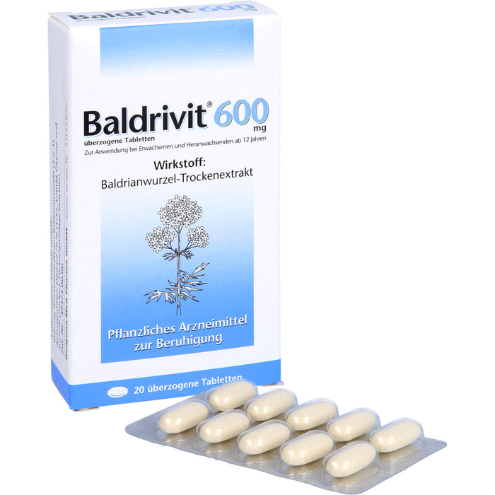 Baldrivit 600 mg Tabletten zur Beruhigung, 20 St. Tabletten