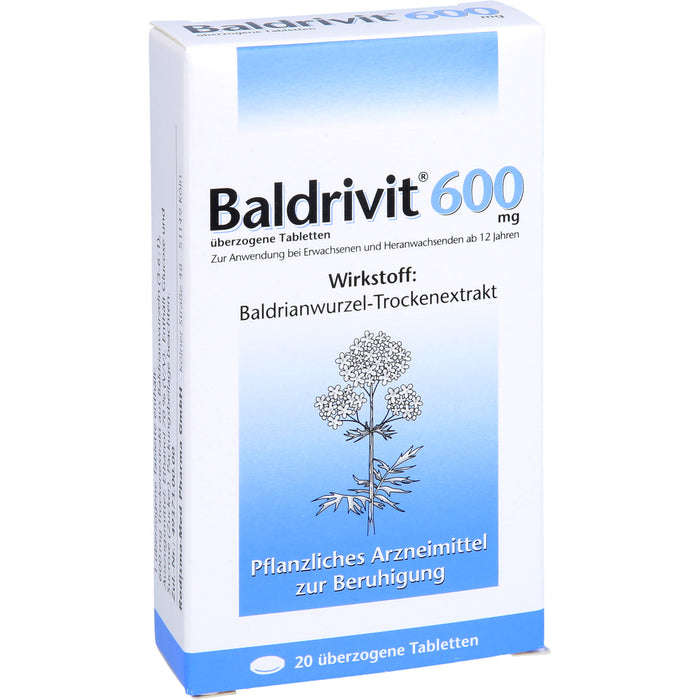 Baldrivit 600 mg Tabletten zur Beruhigung, 20 St. Tabletten