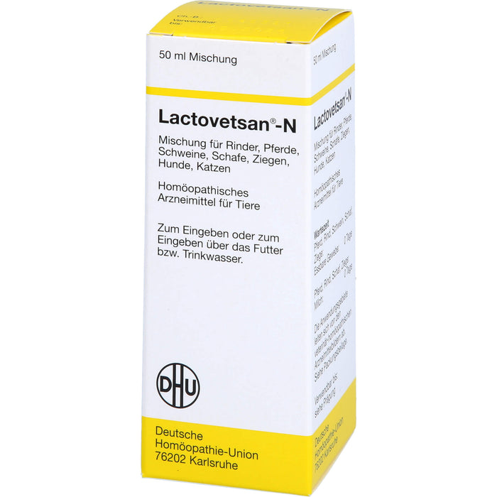 DHU Lactovetsan-N für Tiere, Rinder, Pferde, Schweine, Schafe, Ziegen, Hunde, Katzen, 50 ml Solution