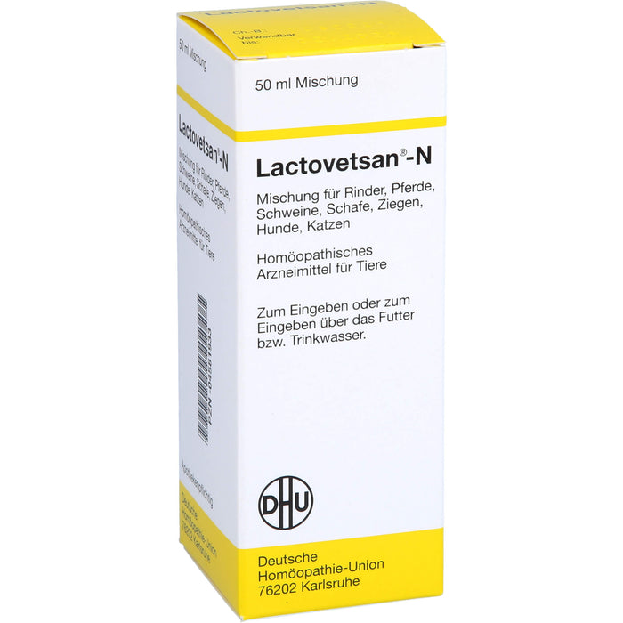 DHU Lactovetsan-N für Tiere, Rinder, Pferde, Schweine, Schafe, Ziegen, Hunde, Katzen, 50 ml Solution