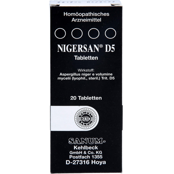SANUM-KEHLBECK Nigersan D5 Tabletten, 20 St. Tabletten