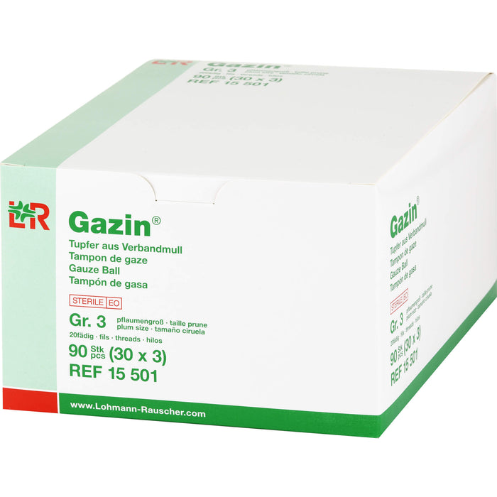 Gazin Tupfer pflaumengroß steril Gr. 3, 90 pcs. Swab
