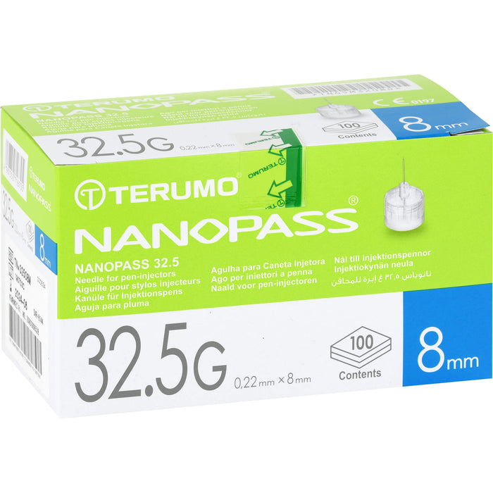 TERUMO NANOPASS 32,5 G 0,22 x 8 mm  Kanüle für Injektionspens, 100 pc Aiguilles