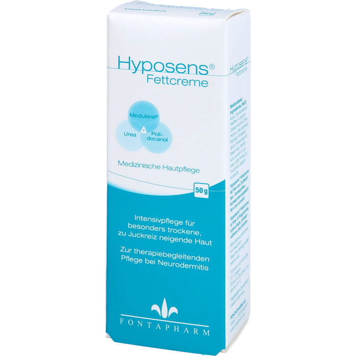 Hyposens Fettcreme für die trockene und zu Juckreiz neigende Haut, 50 g Creme