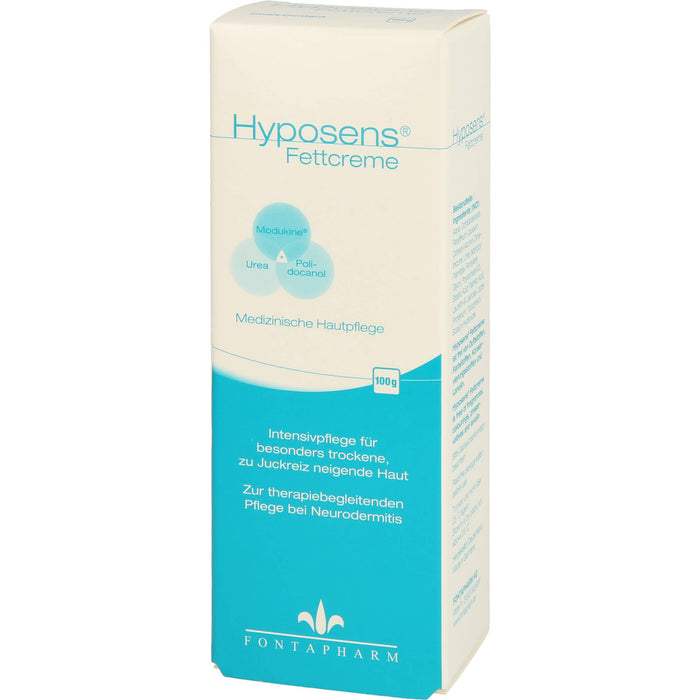 Hyposens Fettcreme für die trockene und zu Juckreiz neigende Haut, 100 g Creme