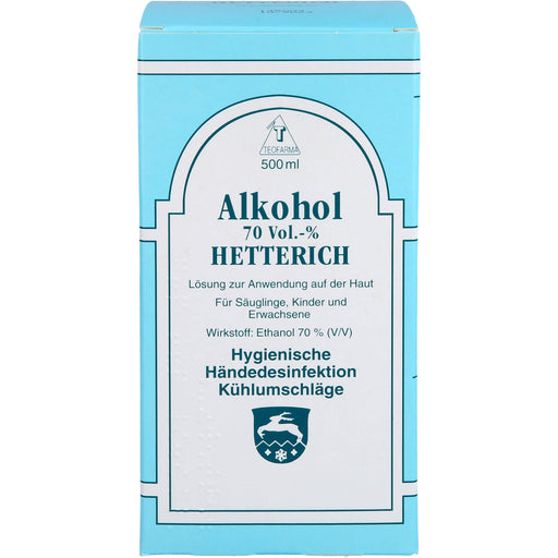 HETTERICH Alkohol 70 Vol.-% Lösung zur hygienischen Händedesinfektion, 500 ml Lösung