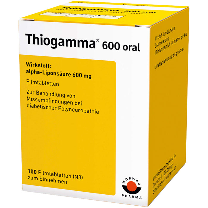 Thiogamma  600 oral, Filmtablette, 100 pc Tablettes