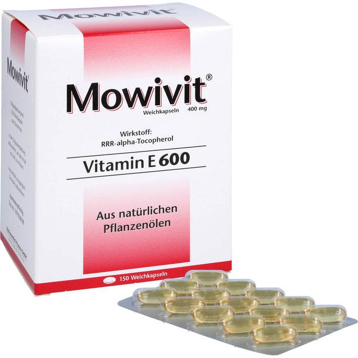 Mowivit Vitamin E 600 Weichkapsel zum Ausgleich eines Vitamin-E-Mangels, 150 pcs. Capsules