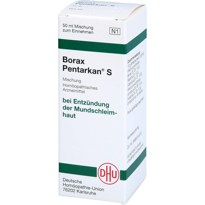 DHU Borax Pentarkan S Mischung bei Entzündungen der Mundschleimhaut, 50 ml Solution