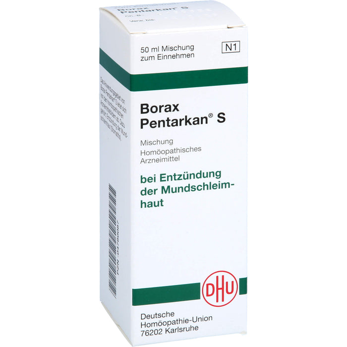 DHU Borax Pentarkan S Mischung bei Entzündungen der Mundschleimhaut, 50 ml Solution