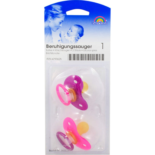 Baby-Frank Beruhigungssauger Latex Kirsch 0-6 Monate bicolor-pink, 2 St. Sauger