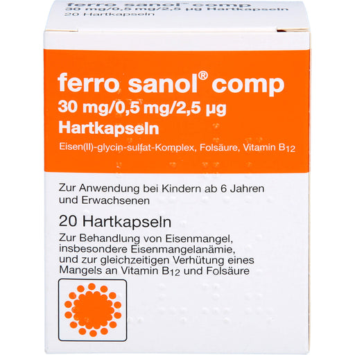 Ferro Sanol comp 30 mg / 0,5 mg / 2,5 µg Hartkapseln, 20 St. Kapseln