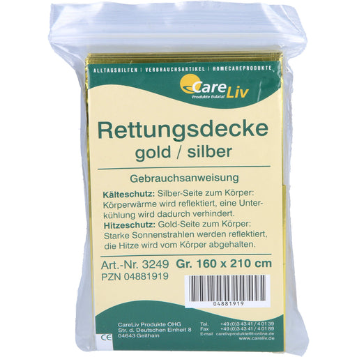 Rettungsdecke gold/silber 160x210cm, 1 St
