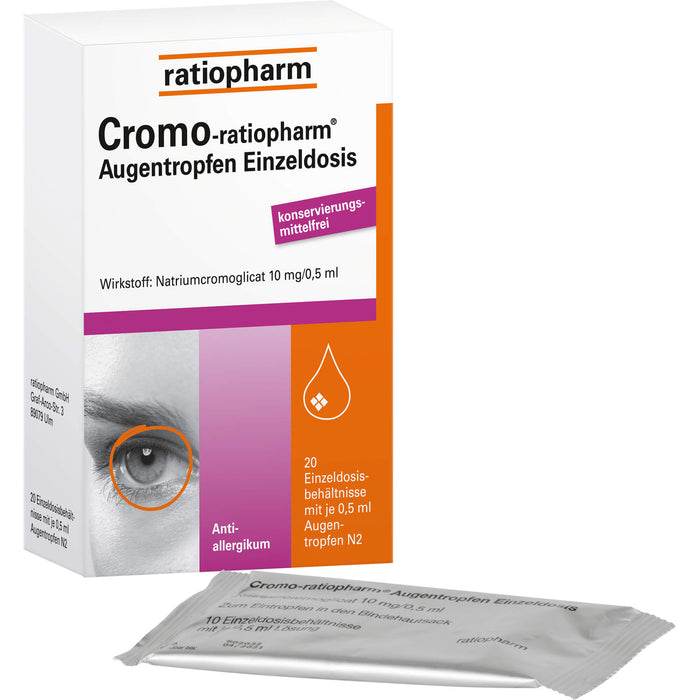 Cromo-ratiopharm  Augentropfen Einzeldosis, 20 pcs. Single dose containers