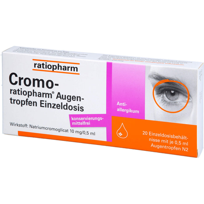 Cromo-ratiopharm  Augentropfen Einzeldosis, 20 pc Récipients à dose unique