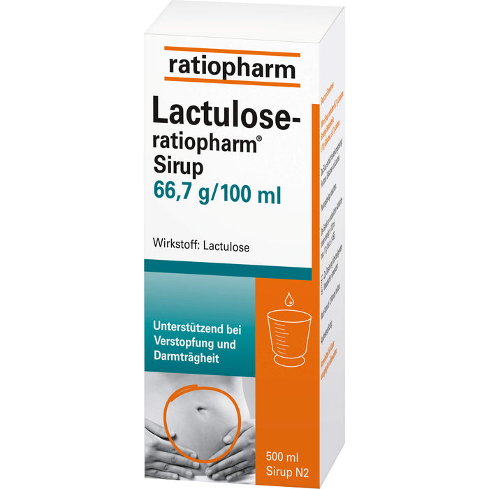 Lactulose-ratiopharm Sirup unterstützend bei Verstopfung und Darmträgheit, 500 ml Solution